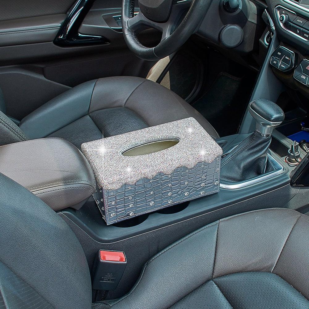 Skinnende tissueboksdeksel rektangulær holder til hjemmebilkontorinnredning sølv