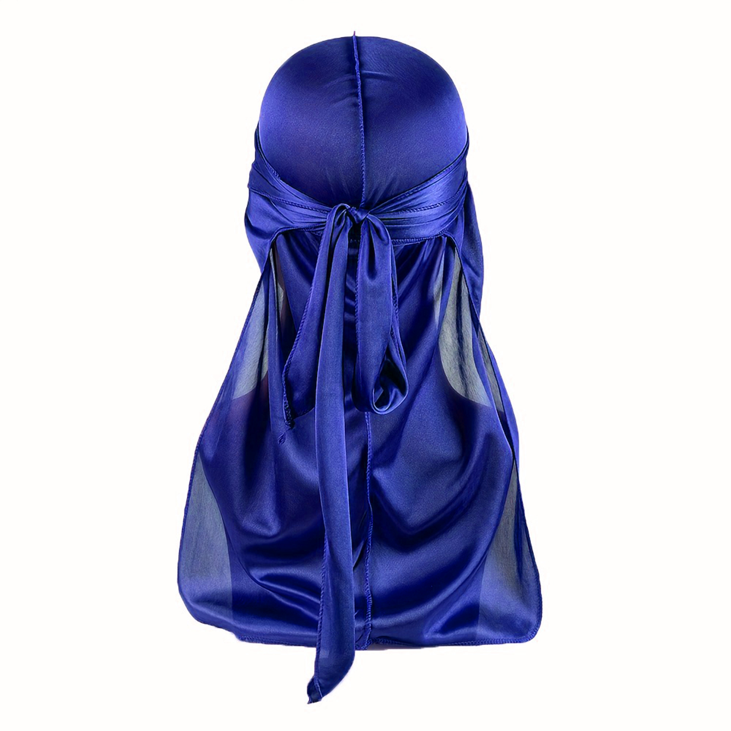 Gorro Durag de seda para hombre, Bandana sedosa Du Rag Doo Rag, gorro con ondas de cola larga: royal blue