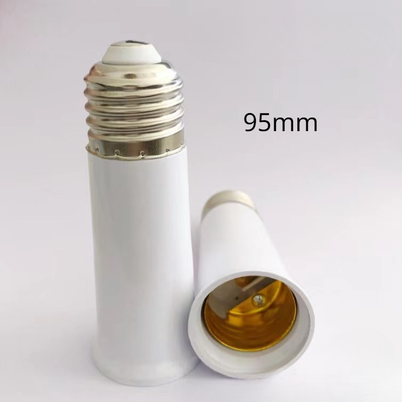 65Mm 95Mm 120Mm E27 Tot E27 Extender Lamphouder Basislamp Verlengstuk Adapter Led Licht Adapter Converter: Black