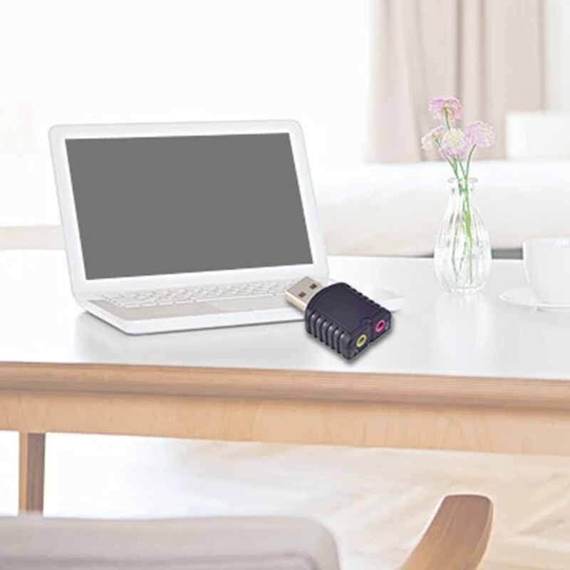 Bärbar usb externt ljudkort mikrofon hörlurar usb stereo ljudadapter för pc hörlursmikrofon