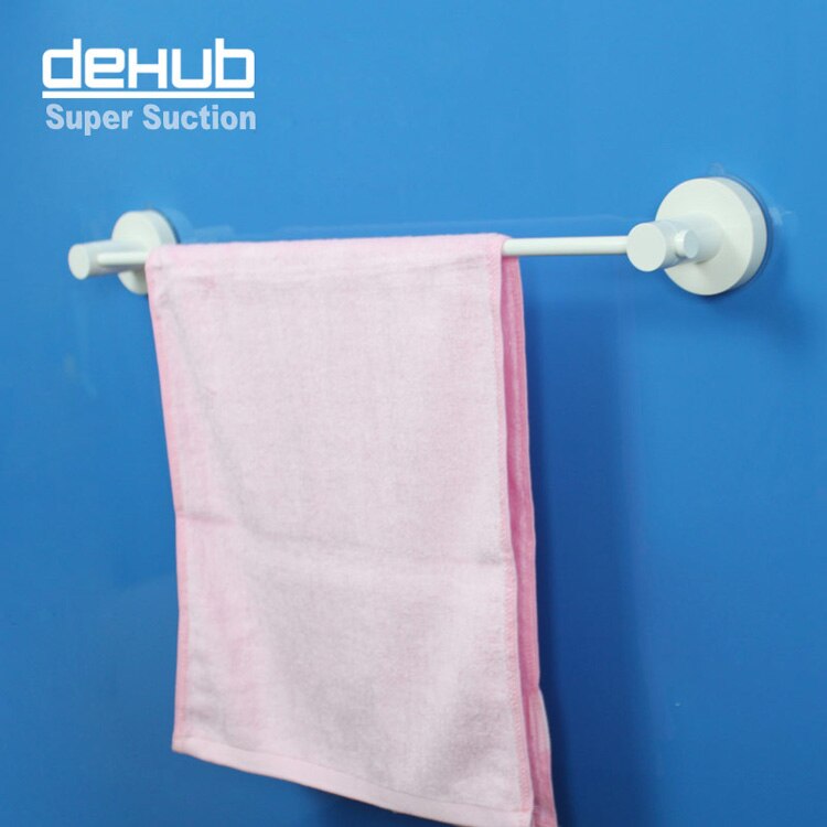 Dehub Suction Cup Stainless Towel Bar 53cm Single Towel Bars Bathroom Shelf Bathroom Accessories Simple Towel Rail