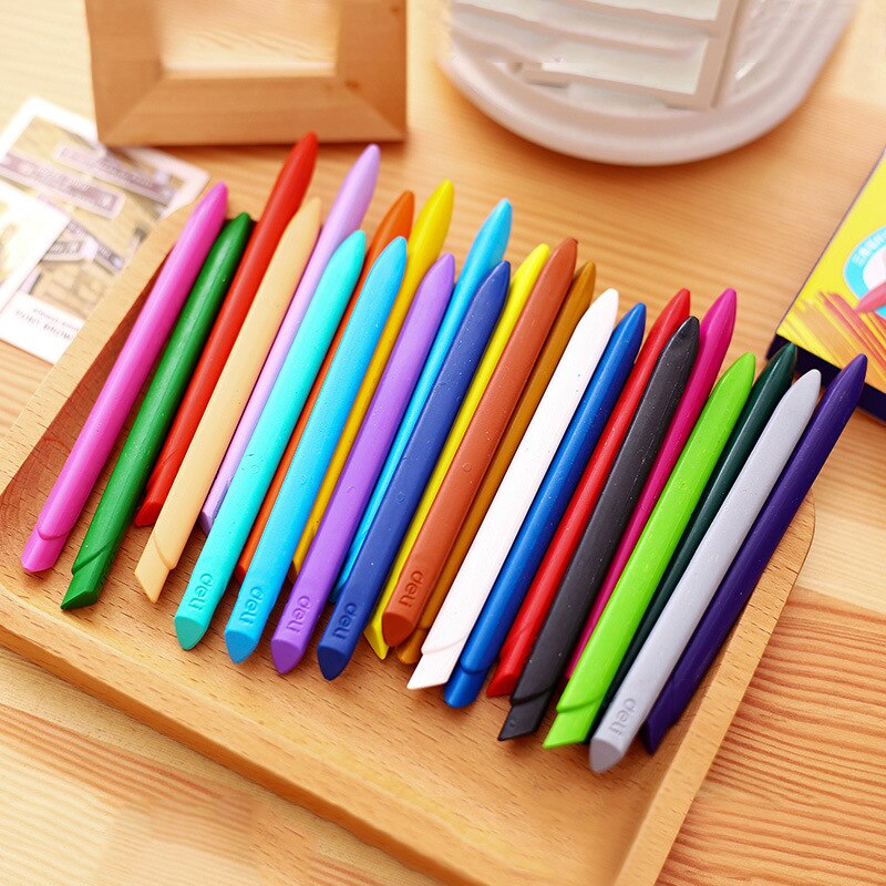 12/18/24 Color Effective Children's Plastic Crayons Student Triangle Pen Oil Pastels Student Art Painting Stick Crayons