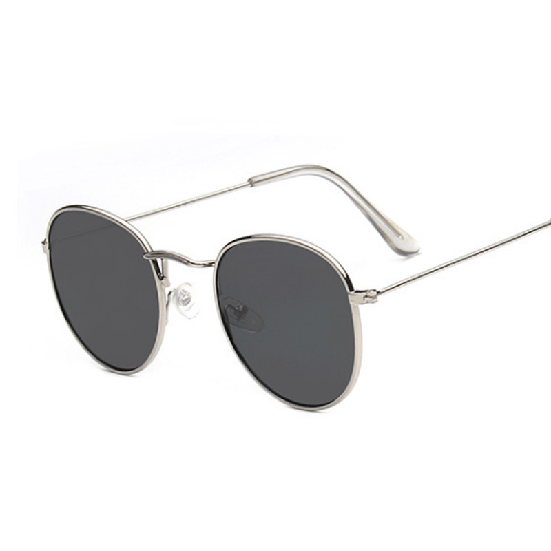 Gafas De Sol redondas clásicas para hombre, gafas De Sol De conducción con montura pequeña Vintage, gafas De Sol De De Retro para hombre, gafas De Sol negras: Gris