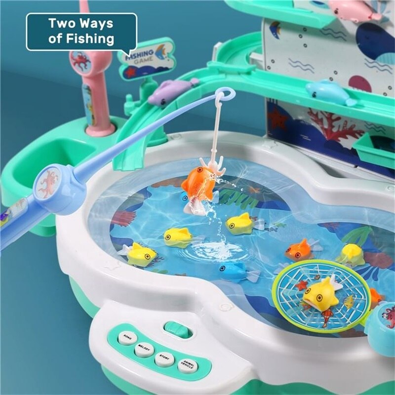 freundlicher Angeln Spiel Spielzeug Variable Spur Mini Schwimmbad Angeln Plattform Wasser Spielen Spiel Pädagogisches Lernen Magnetische Spielzeug Für freundlicher