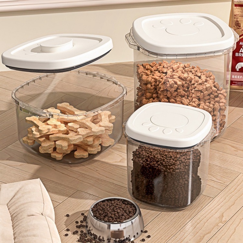 Conteneur hermétique de stockage des aliments pour animaux de compagnie, céréales pour chats et chiens, grande capacité, résistant à l'humidité, réservoir scellé, bac de stockage sous vide pour aliments pour animaux de compagnie
