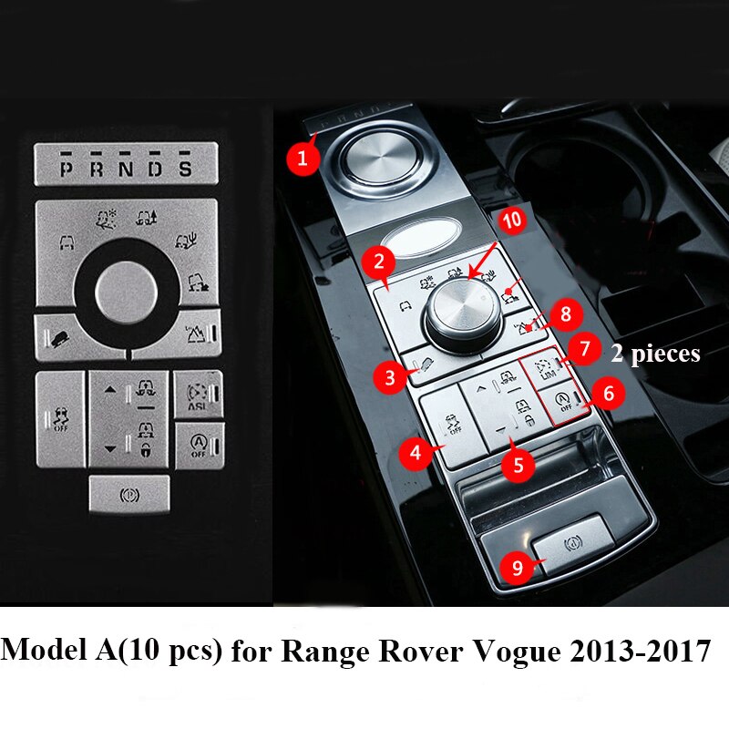 Alloy Car Interior Center Console Mode Adjustment Button Sequins For Range Rover Vogue Accessories Car-styling: Model A 10pcs