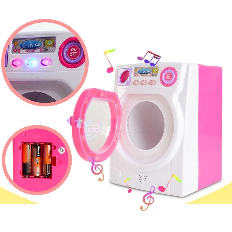 Children's Play House Game Toy Electric Stimulation Washing Machine with Sound and Light Effect