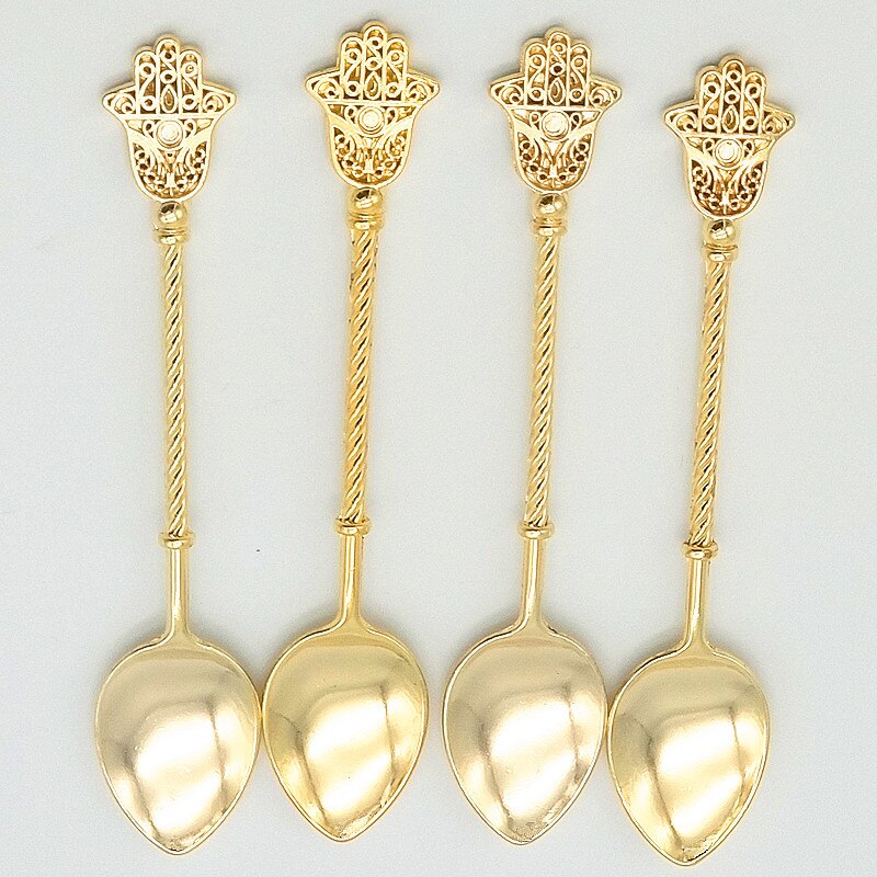 Roman emperor shield gold feather spoon wing retro staff series coffee spoon mixing dessert spoons