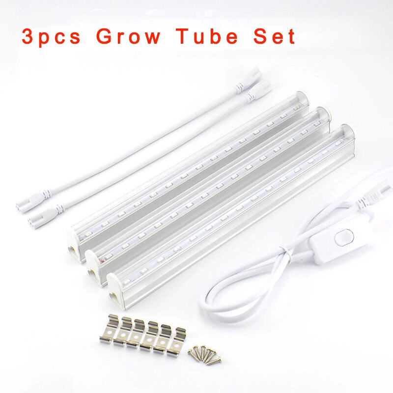 Lampe horticole de croissance Led T5, 1/2 pièces, rouge/bleu, pour culture de légumes en serre/chambre de culture intérieure, tente/jardinière: 3PCS Grow Tube set