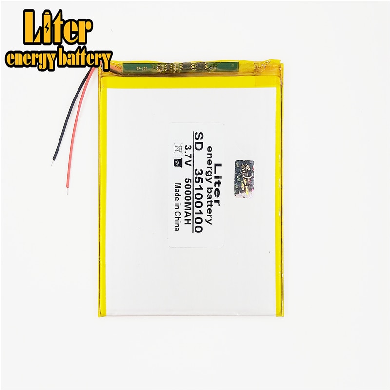 Good Qulity large capacity 3.7V 35100100 5000 mah each tablet universal rechargeable lithium batteries