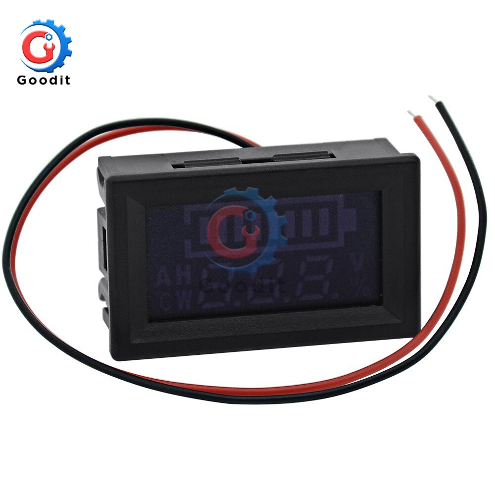 12V Car Lead Acid Battery Charge Level Indicator Battery Tester Lithium Battery Capacity Meter LED Tester Voltmeter Dual Display