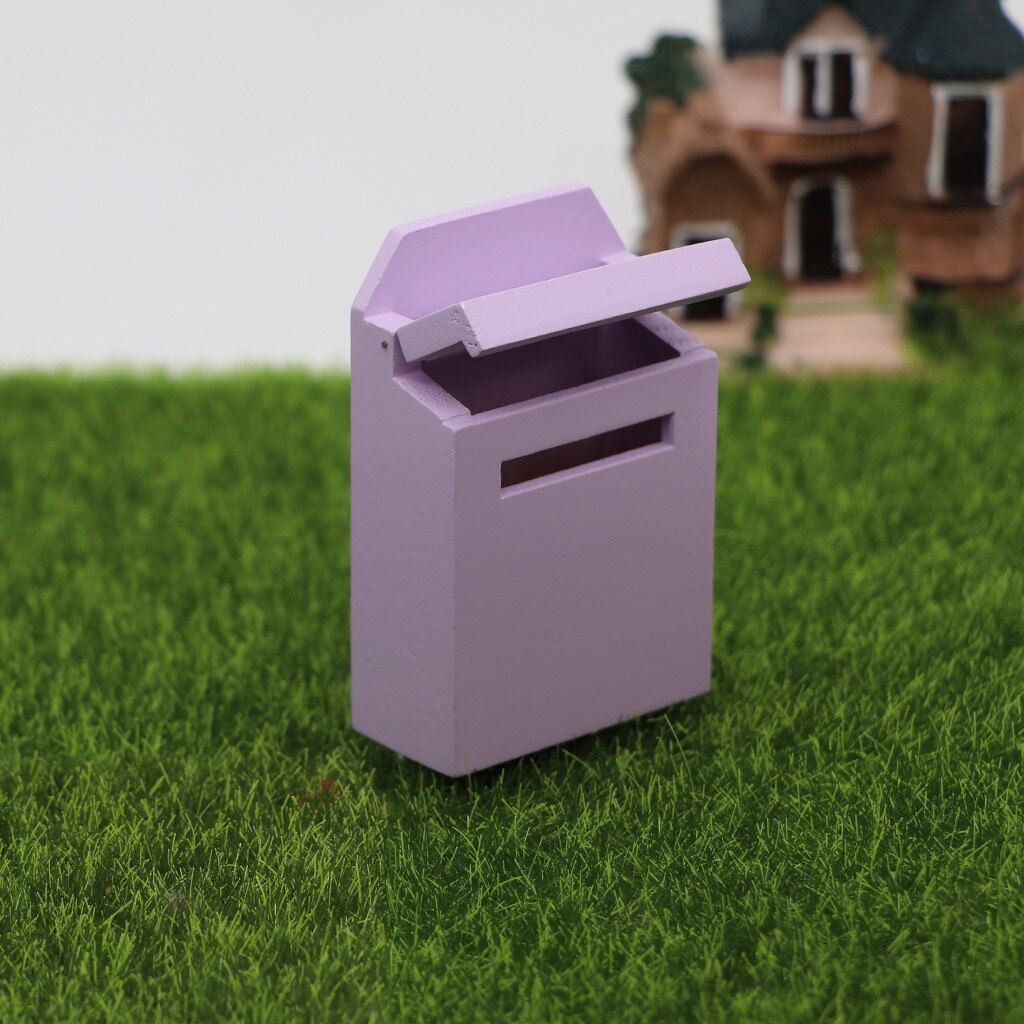 Mobili in legno in miniatura cassetta postale esterna colorata cassetta postale per 1:12 decorazione casa delle bambole bambole