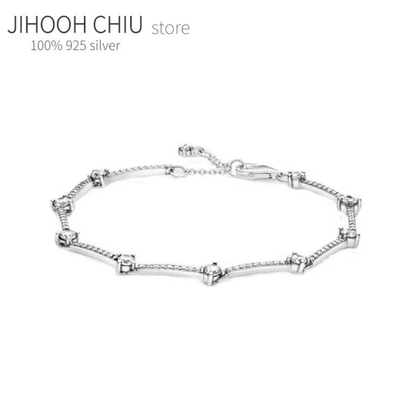 100% 925 Sterling silver bracelet for women Fit original Pando Charm hand bracelet Snake bracelet classic DIY jewelry: Silver bracelet 3 / 16cm