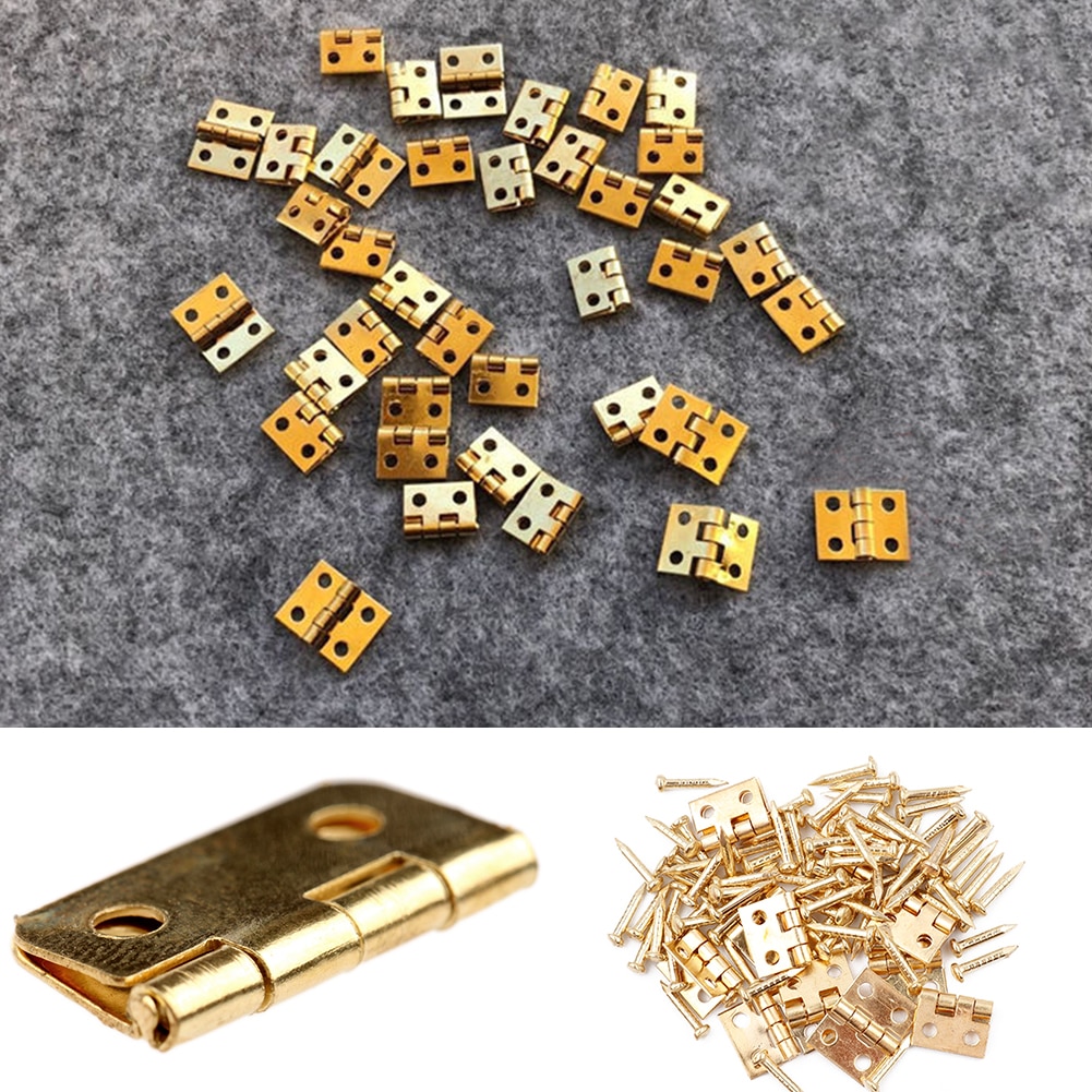 Verkoop 100% Brand En Scharnieren 20 Stuks 1/12 Miniatuur Meubels Poppenhuis Mini Metalen Met nagels Voor