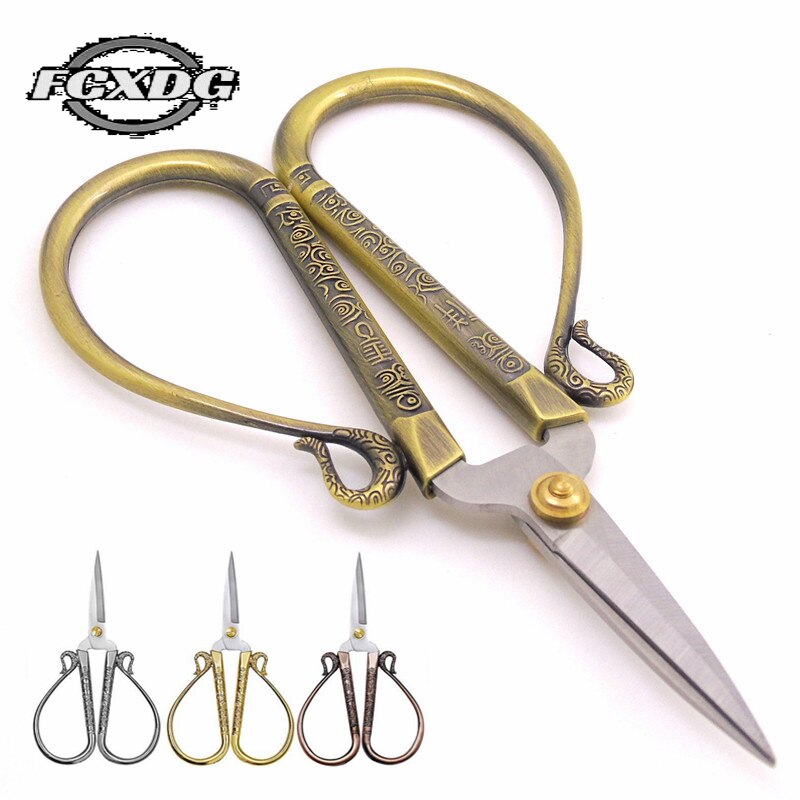 Goldene Antike Edelstahl Schere für NäHenne Scharf Hand Schere NäHenne Werkzeuge Kleine Stickerei Schere