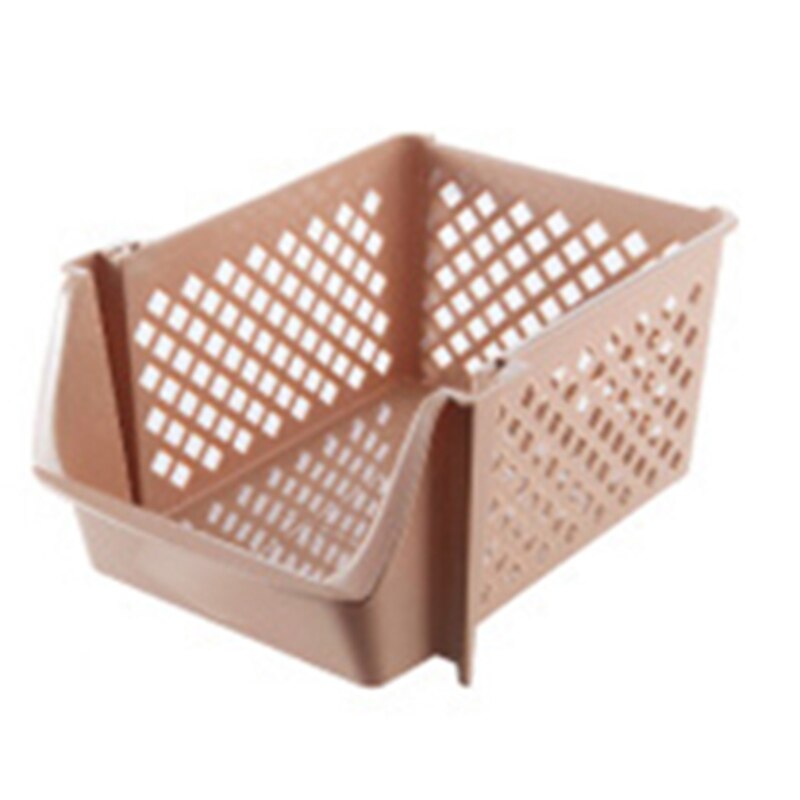 Stackable Plastic Kitchen Storage Basket Fruit & Vegetable Rack Box Household Products: Beige