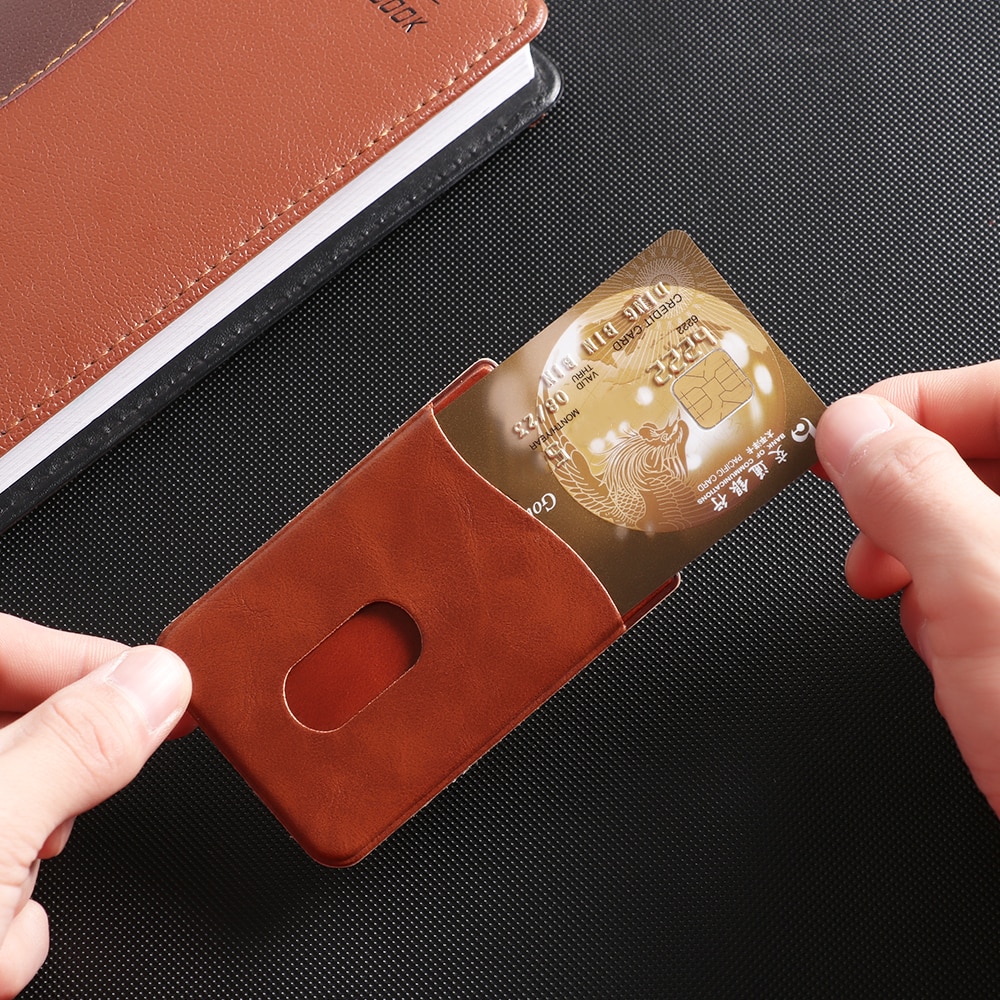 Leather Card Holder Sticker Adhesives Credit ID Card Mobile Phone Back Pocket Wallet Case Stickers Bag Pouch