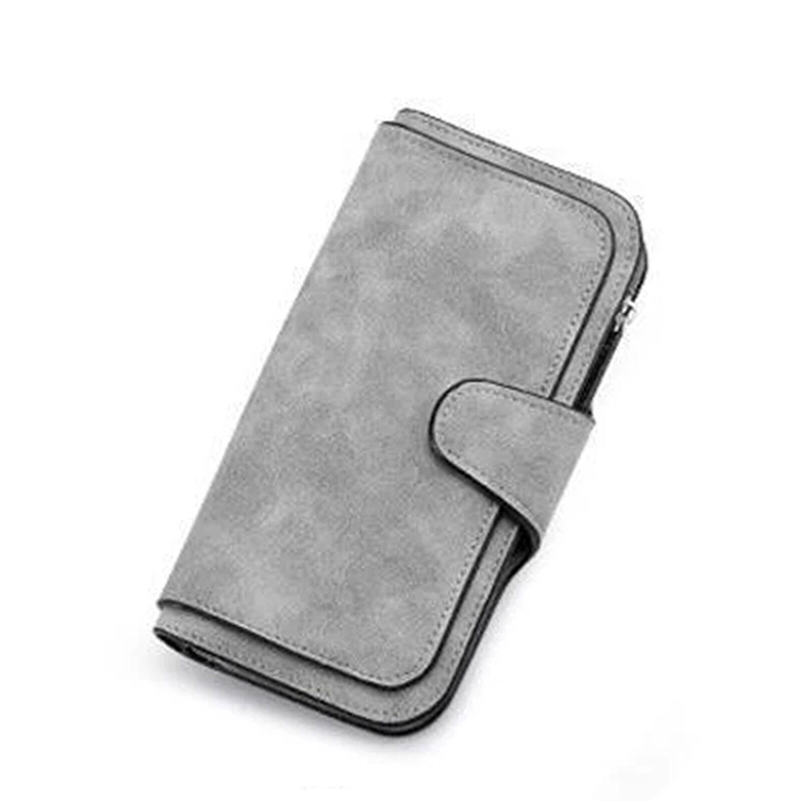 Portfel damski torebka o dużej pojemności długi tri-zginać multi-kieszeń damski wielofunkcyjny portfel robić przechowywania KQS8: SZARY