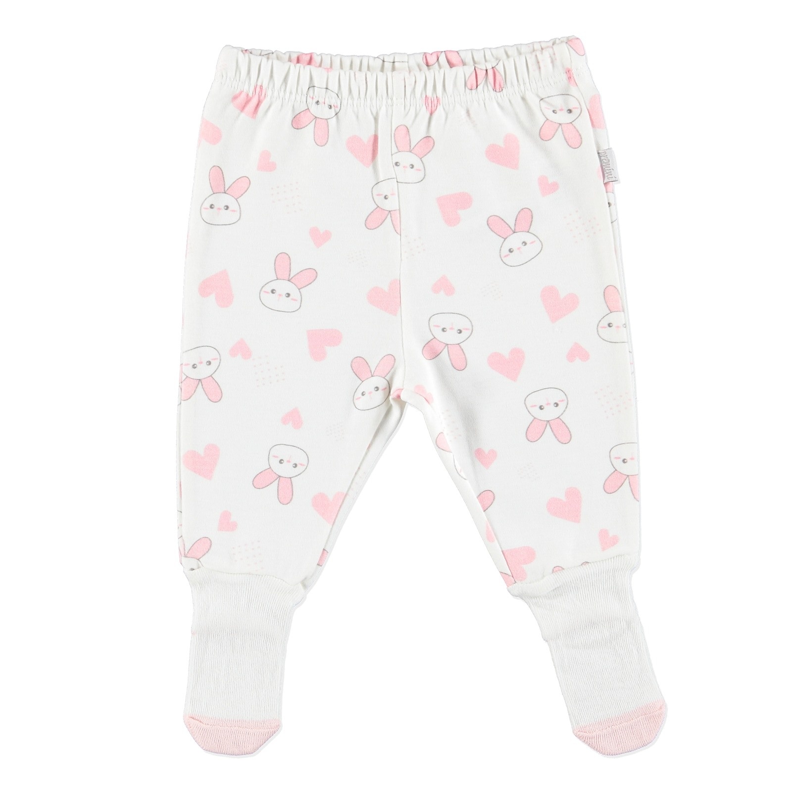 Ebebek Premini Hearted Konijn Biologische Baby Footed Broek