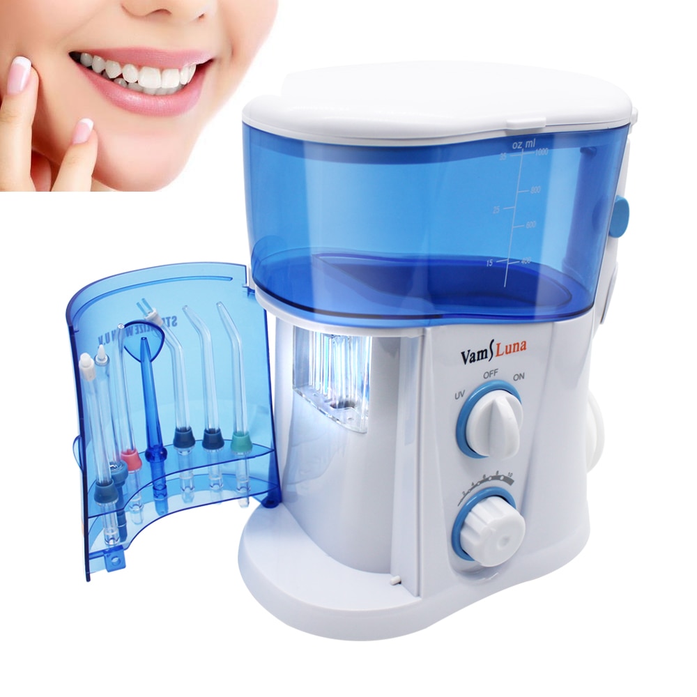 Vandflosser oral tandvanding til tænder tandbøjle ren 1000ml oral irrigator med 7 multifunktionelle jet tip til familie