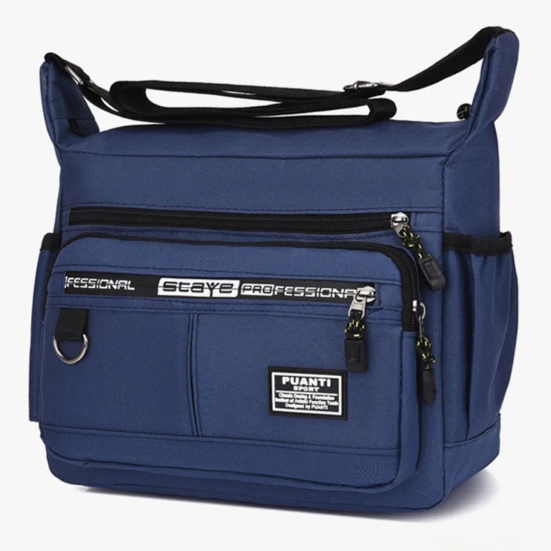 Mens Messenger Crossbody Shoulder Bags Men Small Sling Pack For Work Business Waterproof Oxford Packs Satchel Purse: Blue