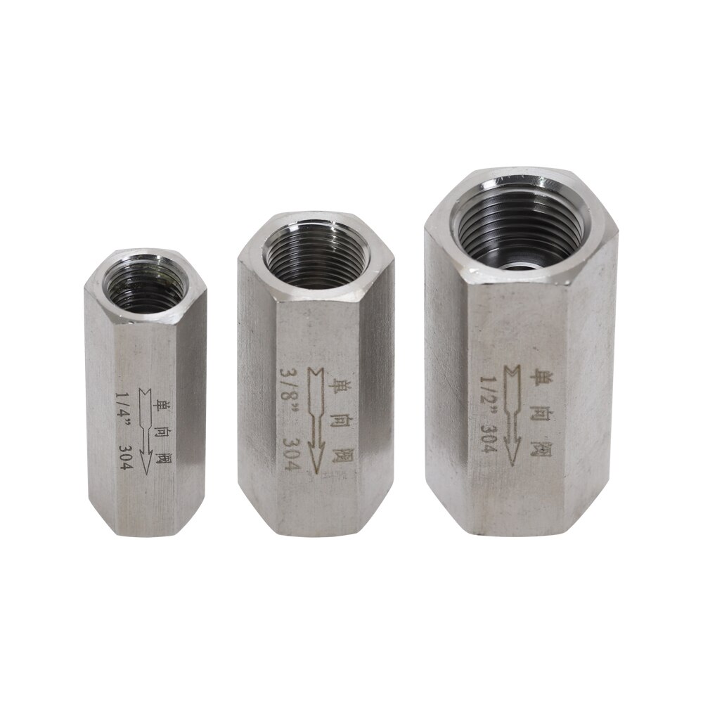 304 stainless steel check valves gas water one-way valve 1/8'' 1/4'' 3/8'' 1/2''