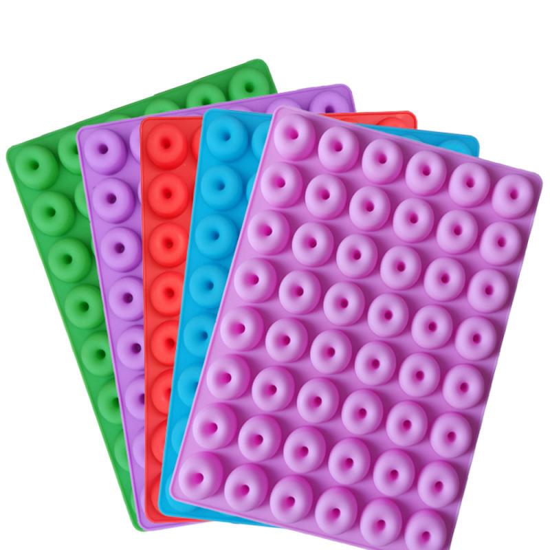 48 Cavity Mini Donut Silicone Mold Donut Bakeware Dessert Silicone Mold Chocolate Biscuit Cake Molds Donut Baking Pan Ice Molds