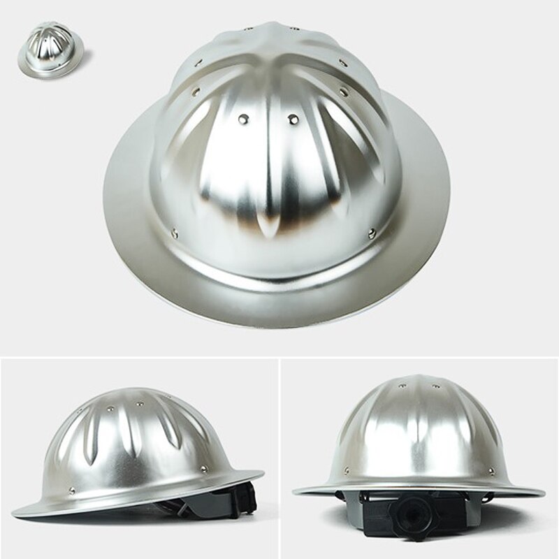 Lichtgewicht Hoge Sterkte Aluminium Volledige Rand Veiligheidshelm Helm Voor Bouw Spoorweg Metallurgie Mijne Scheepsbouw: Silver