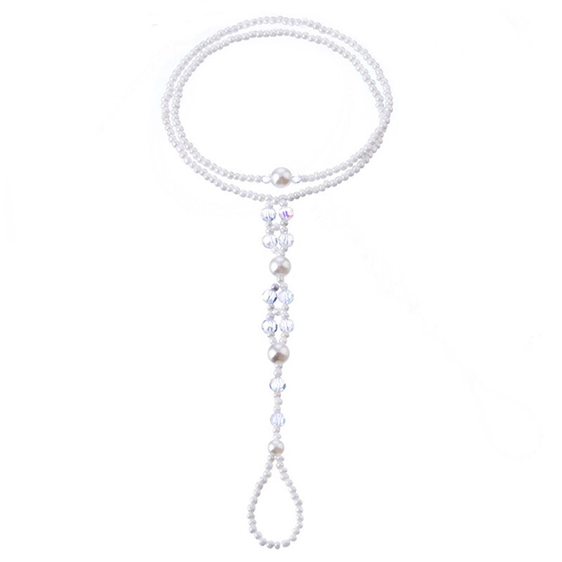 Tobillera de perlas de imitación para mujer, sandalia descalza, tobillera con cadena para el pie, Anillo para el dedo del pie, pulsera para el tobillo de playa, estilo único