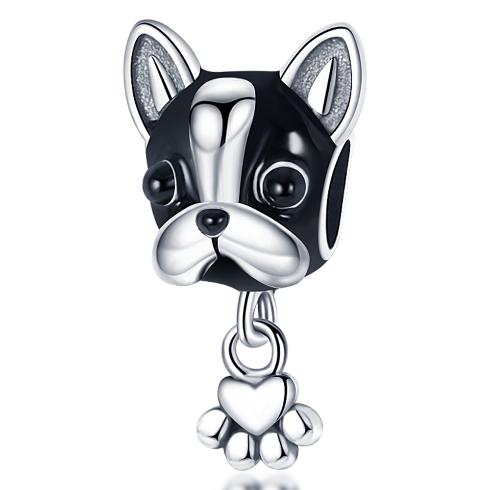 925 Sterling Silver Katt Hund Husdjur Djur Tassavtryck Serie Berlocker Pärlor Passar Originala Armband S925 DIY Smycken: Rosa