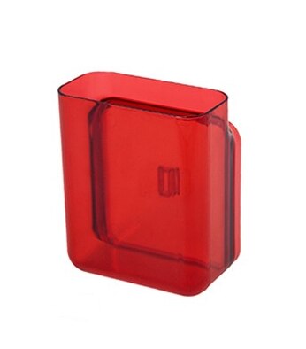 Aan de muur hangende make-up opberger zonder boren aan de muur gemonteerde pp plastic transparant stofdicht afstandsbediening opbergrek keukendoos: Rood klein
