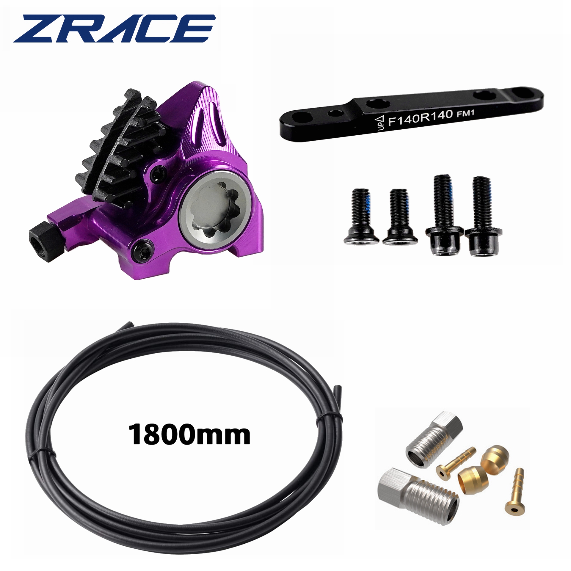 Pinza de montaje plano ZRACE XG, freno hidráulico de carretera, pastillas ICE-TECH, carrera BMX, peso ligero CNC completo: Rojo