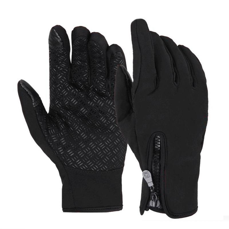 Handschoenen Nylon Zwart Warm Touchscreen Handschoenen Volledige Vinger Winddicht Winter Handschoenen Wanten Buiten Rijden Handschoenen