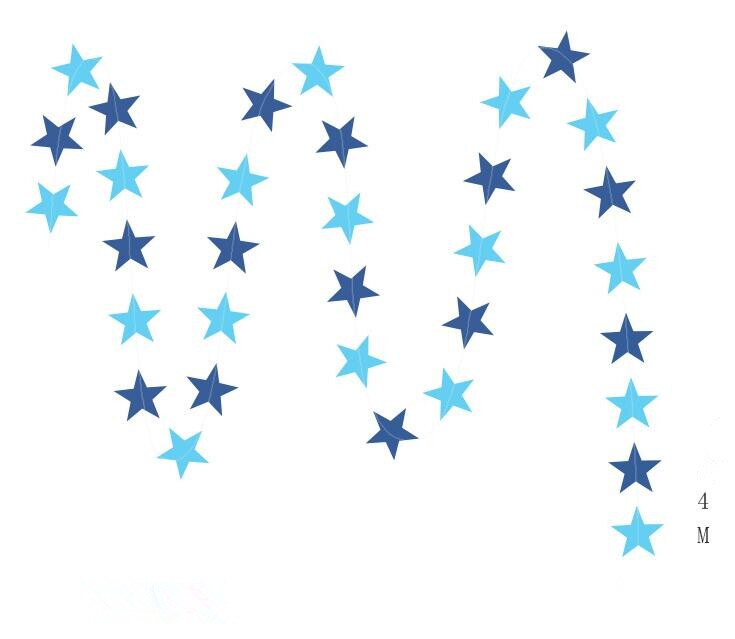 4m guirnaldas de papel con forma de estrella para decoración de fiestas de cumpleaños en casa, bodas ...