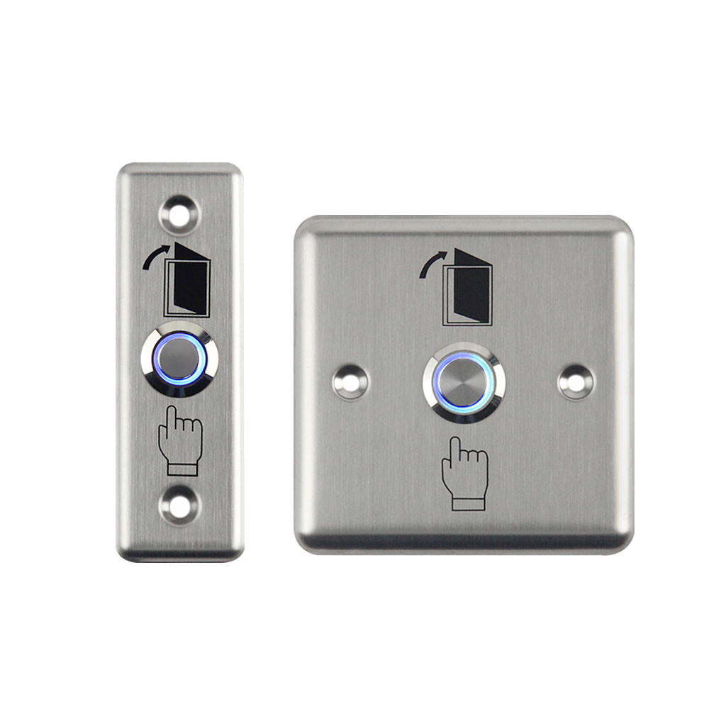 OBO HANDS Metal Door Exit Button Stainless Steel Switch Push Release Alloy with LED Light 86 for Home Access Control Lock System