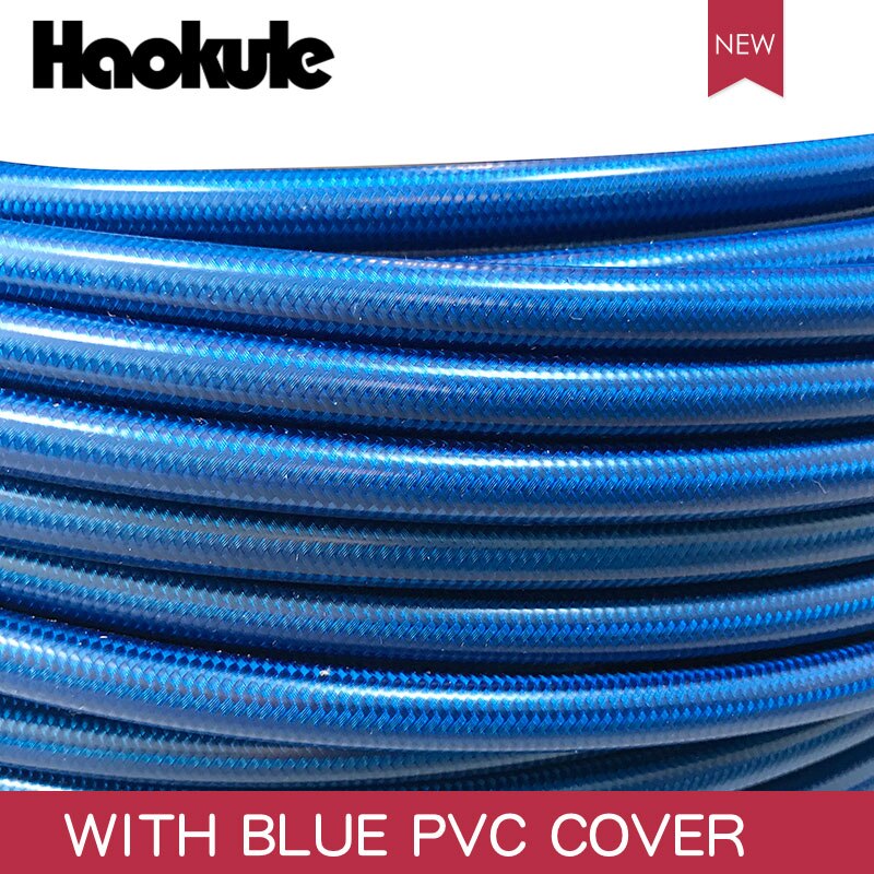 Tuyau tressé d'acier inoxydable de téflon de HAOKULE 3AN/AN3 PTFE avec la couverture noire/claire/bleue de PVC