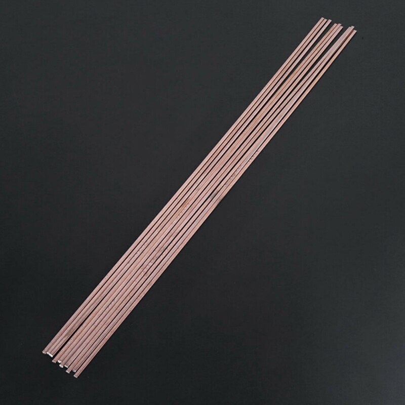 10pcs Copper 3x1.3x400mm Low Temperature Flat Soldering Rods For Welding Brazing Repair Copper Electrode