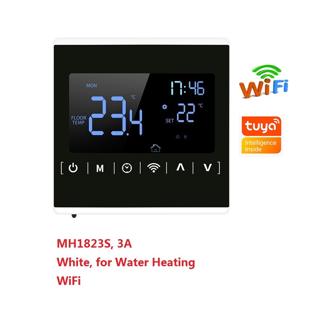 HY525 Water Floor Heating System 3A Smart WIFI Thermostat Central Heating Wiring Centres Hub Controller Actuators for Gas Boiler: MH1823S-B-WIFI