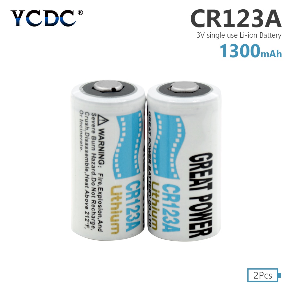 CR123 5018LC, SF123A K123A, VL123A 3V Li-Ion Batterij CR123A CR17345 EL123A 1300Mah Voor Camera Meter 2 Stuks