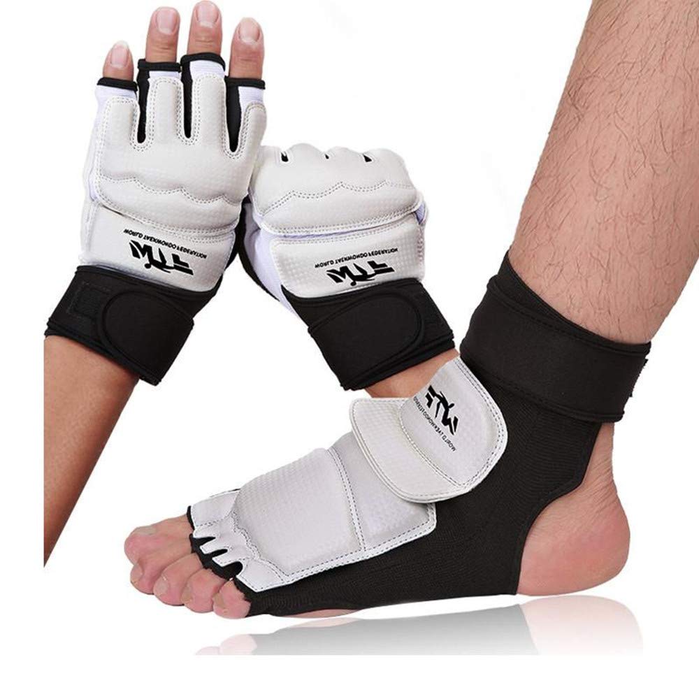 Taekwondo Schuhe Fuß Socken Erwachsene Art Professionelle Hand Finger Palme Schutz Boxen Karate Handschuhe martialisch Künste Ausrügestochen: Hand und Fuß einstellen / S Höhe 130-150CM