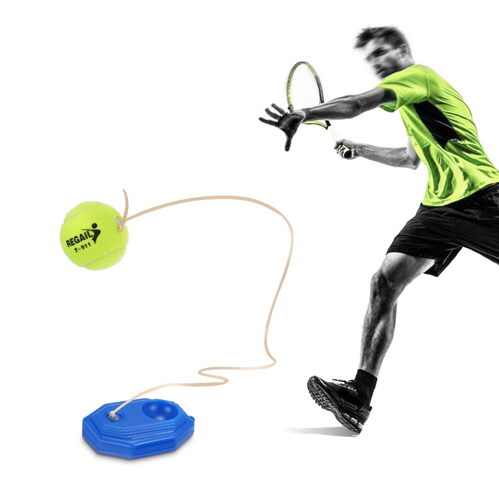 Tunge tennis træner træning hjælpeværktøj med tennis ketcher bold praksis selvstudium rebound tennis partner sparring enhed