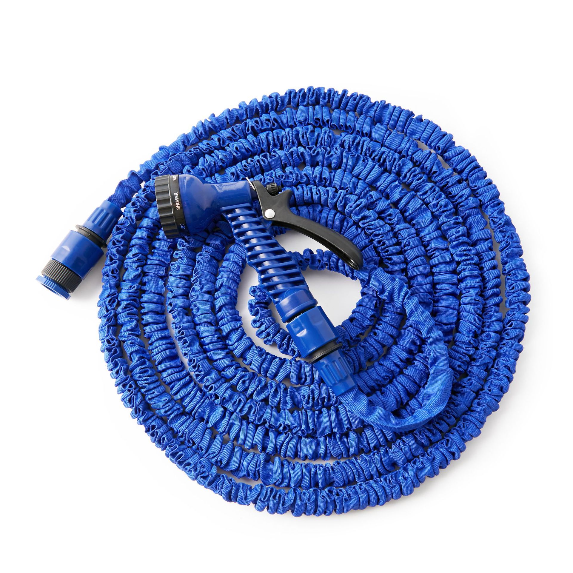 Tuinslang Blauw Uitbreidbaar Magic Flexibele Waterslang Plastic Slangen Pijp Met Spuitpistool Om Watering Wasstraat Spuiten 25FT-175FT