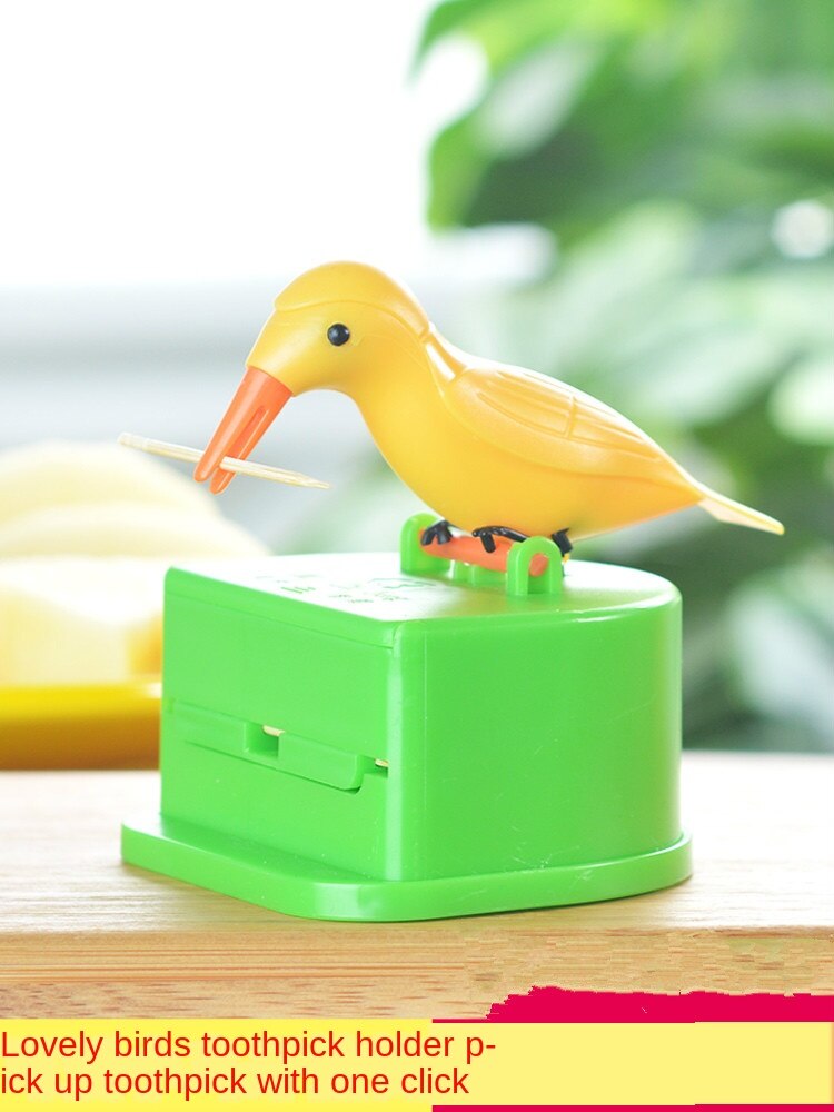 Birdie dispensador de mondadientes automático Pop-up prensa tipo hogar mondadientes lindo Animal palillo de dientes caja