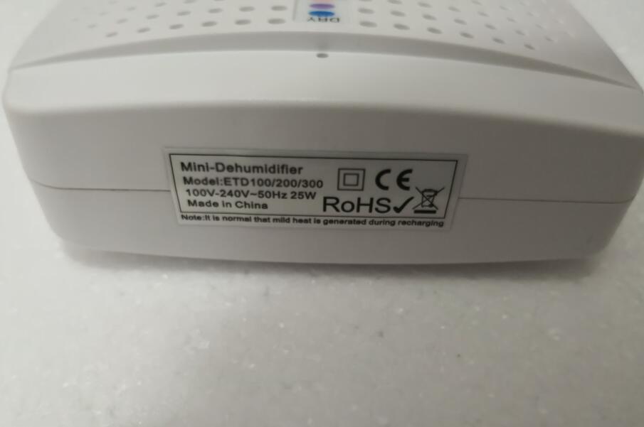 ETD100 Drawers and Wardrobe Rechargable Mini Dehumidifier Dryer 100-240V 25W
