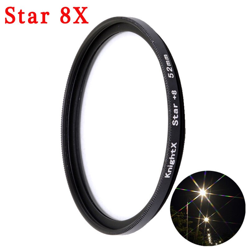 KnightX – filtre d&#39;objectif de téléphone portable 37mm 52mm 58mm, clip universel CPL ND star, accessoires polarisants: 8X Filter / 37mm
