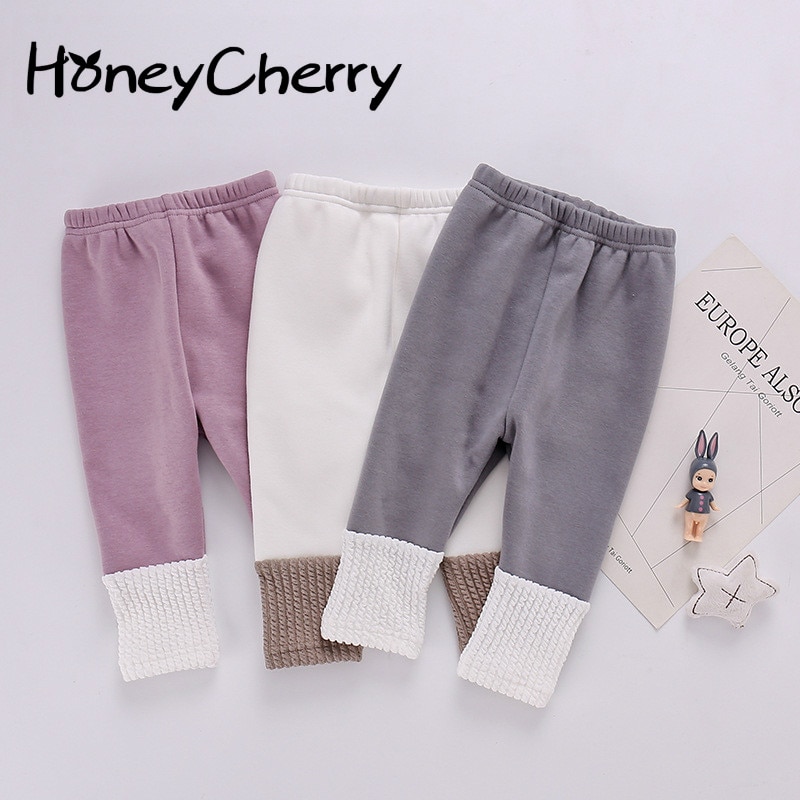 Kids Plush Pants Autumn And Winter Baby Leggings For Boys Girls Plush Thickened Cotton Bottoming Pants