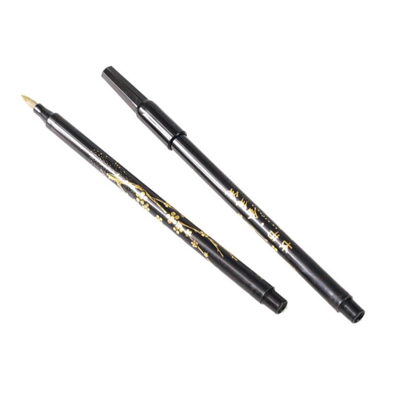 4pcs/lot Chinese Calligraphy Brush Scriptures Copying Special Sponge Hair Brush Pen Soft Brush Pen with Golden Ink Inside