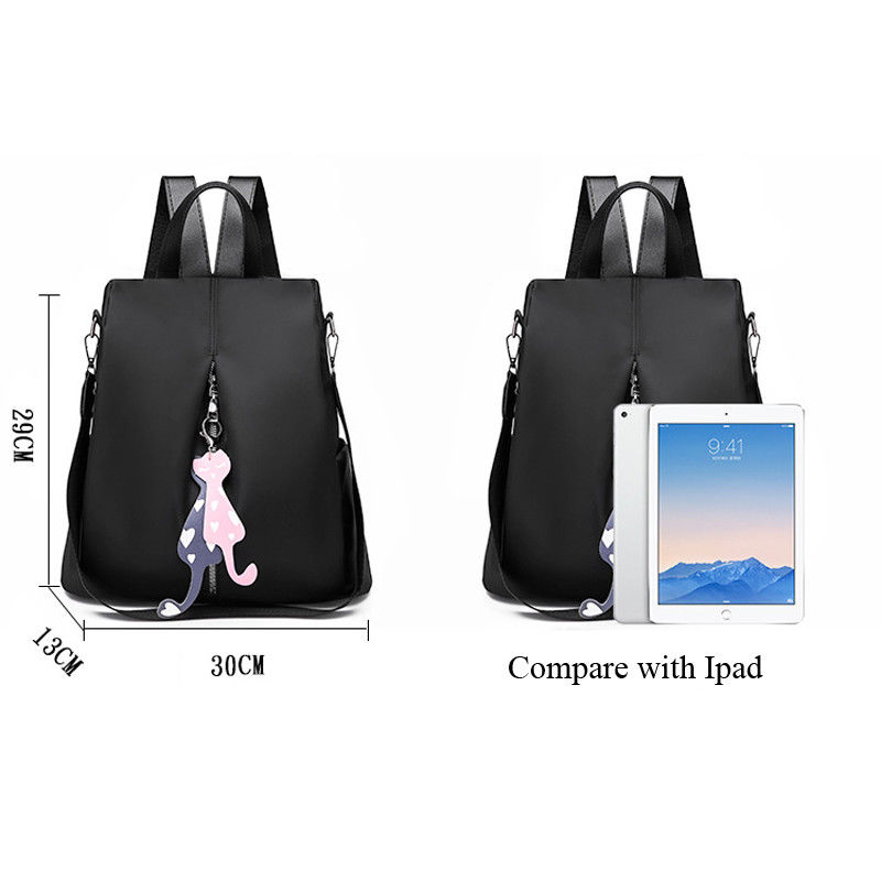 Sac à Dos Femme Convertible En Bandoulière - Imperméable, Plusieurs Poches, Compartiment Antivol - Taille 36x16x33 Cm - Marron