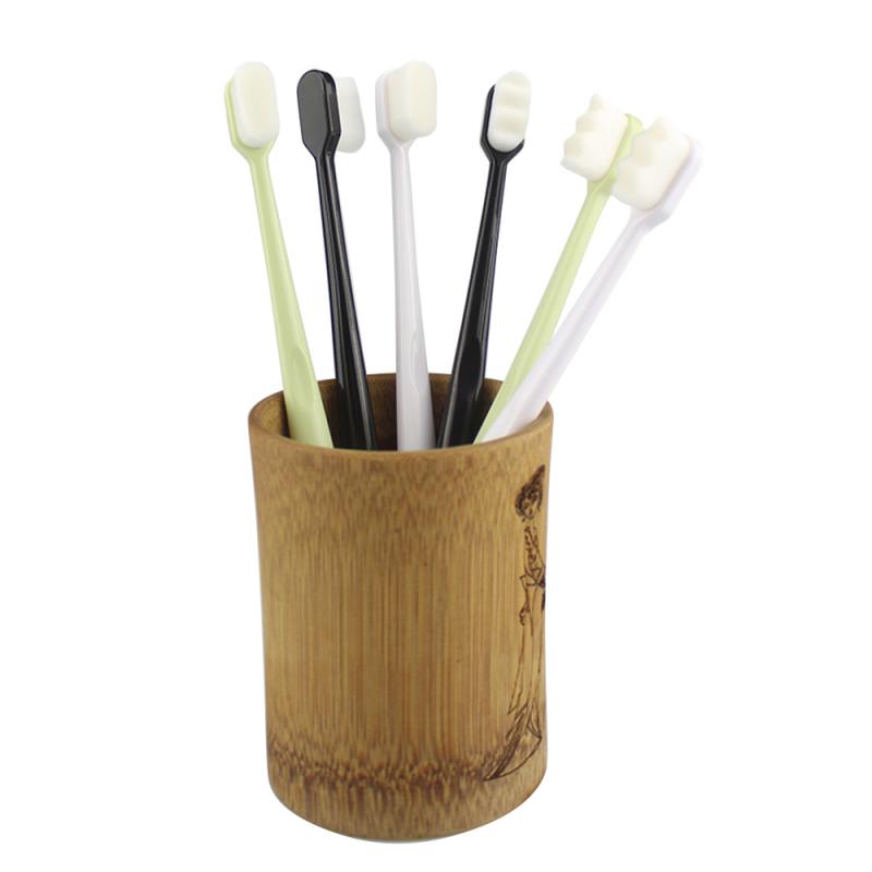 Ensemble de 4 brosses à dents Ultra-fines souples, millions de Nano soies, pour adulte, nettoyage en profondeur, Portable, voyage, soins buccaux