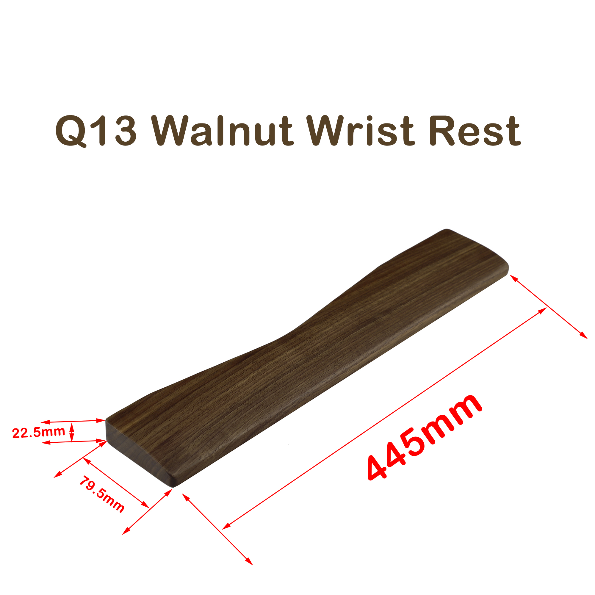Houten polssteun massief hout walnoot voor Keychron Q14 Pro Q13 Pro K15 Pro: Bruin